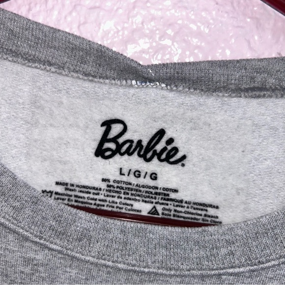 NEW Barbie Women’s Large Gray Crewneck Sweatshirt - Picture 2 of 2